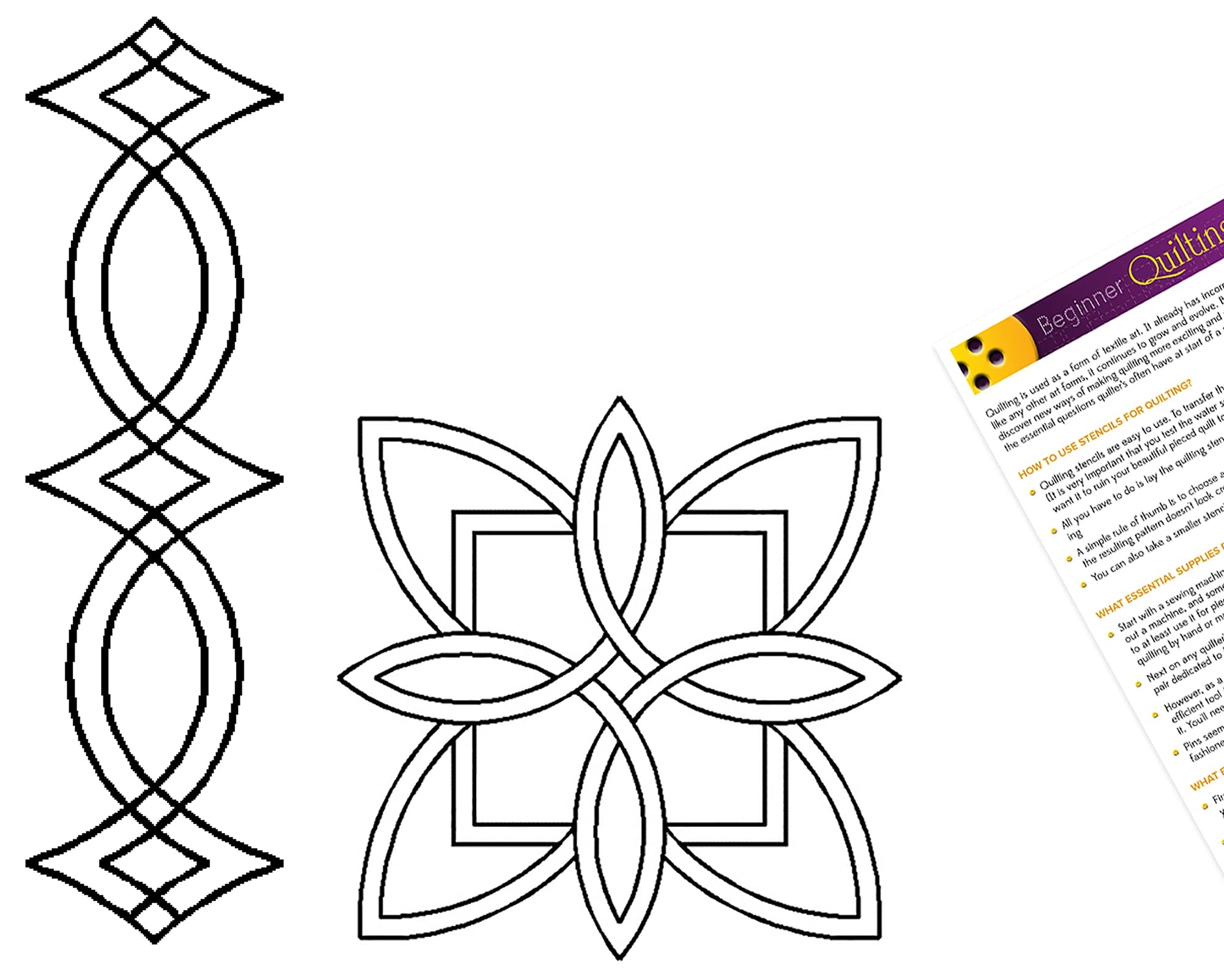 Amazon Quilting Stencils For Machine And Hand Quilting 2 Quilting Stencils For Block Border Patterns Celtic Design Cable Border Plastic Quilt Stencil Set With Guide