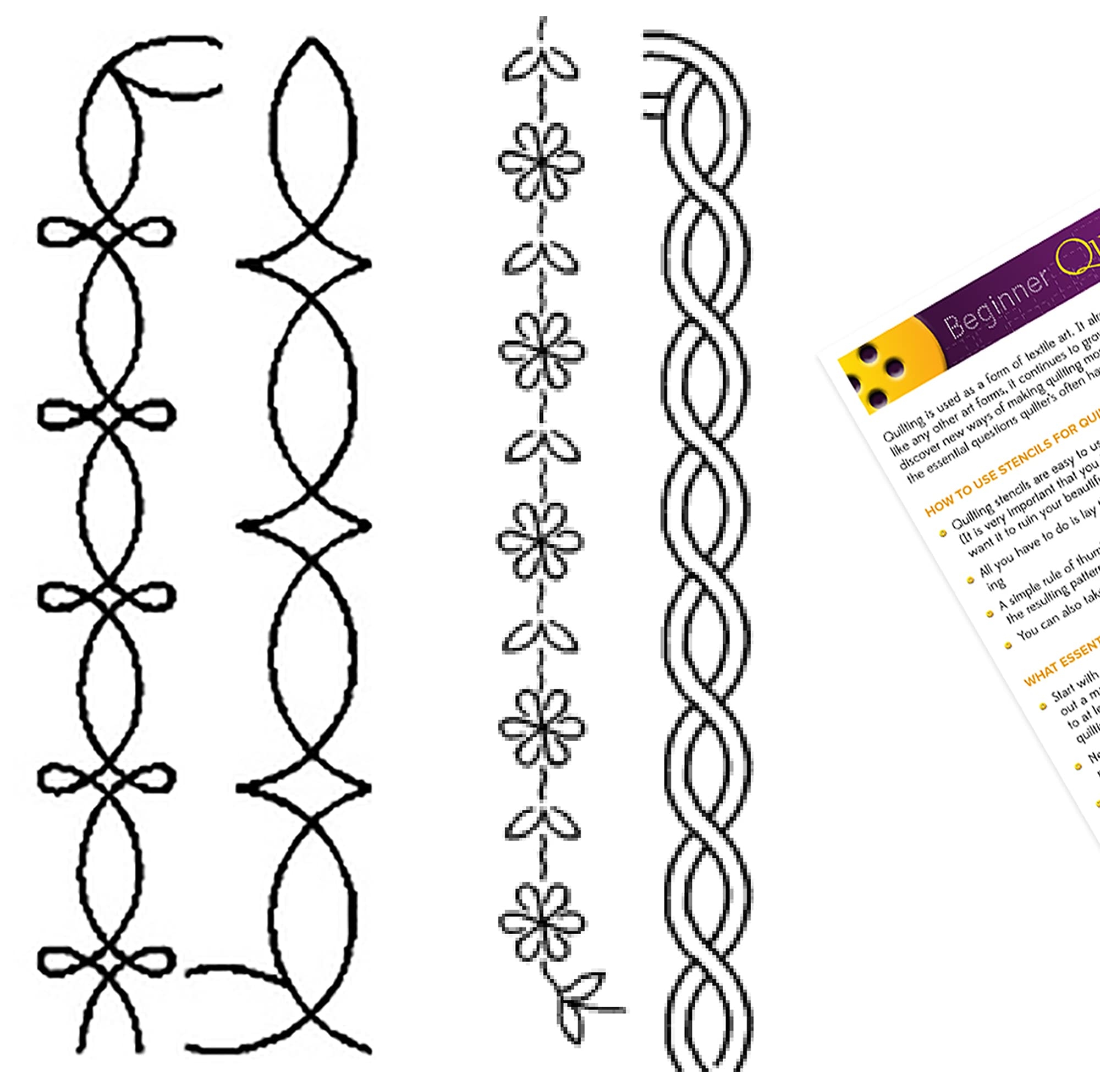 Amazon Quilting Stencils For Machine And Hand Quilting 2 Quilting Stencils For Border Patterns Border Plastic Quilt Stencil Set With Guide