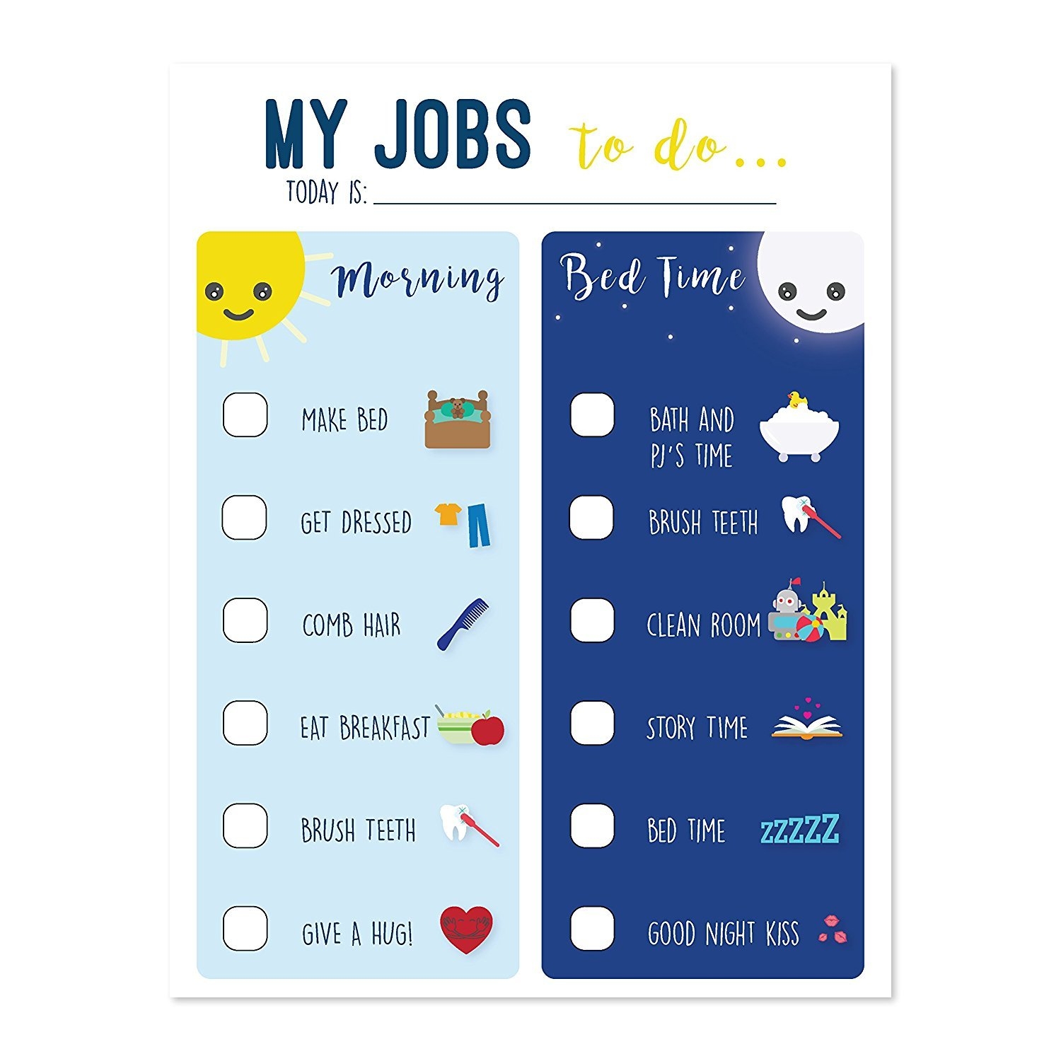 Amazon Routine Chart For Kids Chart For Morning And Bedtime Responsibility Chart Home And Teaching Resource Skills Development For Kids Behavior Chart For Kids Morning And Evening Routine Toys Games