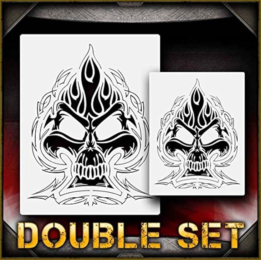 Amazon Skull 39 b AirSick Airbrush Stencil Art Design Template