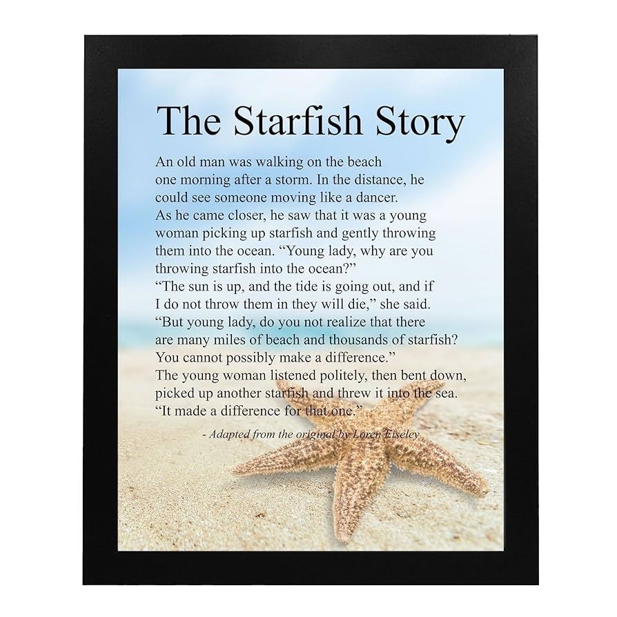 Amazon The Starfish Story Inspirational Beach Wall Art Print 8x10 Nautical Poem Print Ideal For Home Decor Office Decor Beach Decor Perfect Ocean Themed Decoration Unframed Productos Handmade