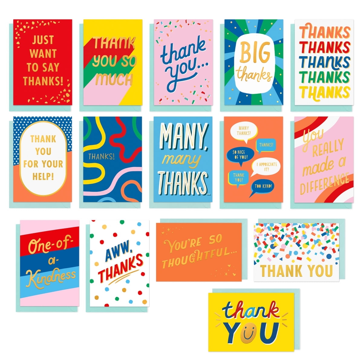 American Greetings 15 Count Thank You Card Assortment With Envelopes And Seals Big Thanks Walmart