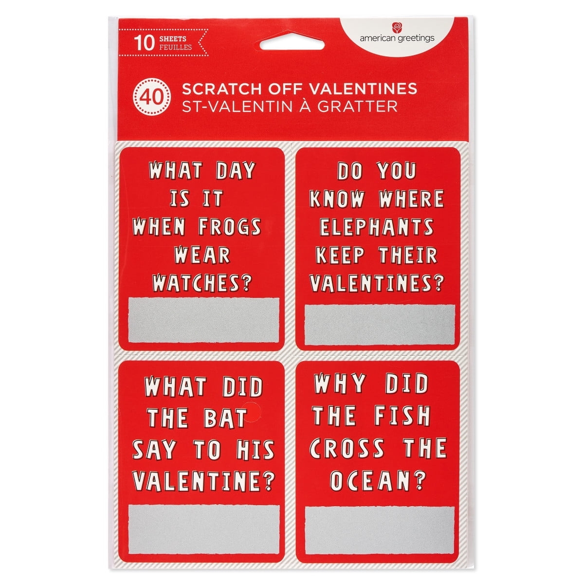 American Greetings Cute Valentine s Day Card Set Funny Scratch Off Jokes Pack For Kids 40 Count Walmart