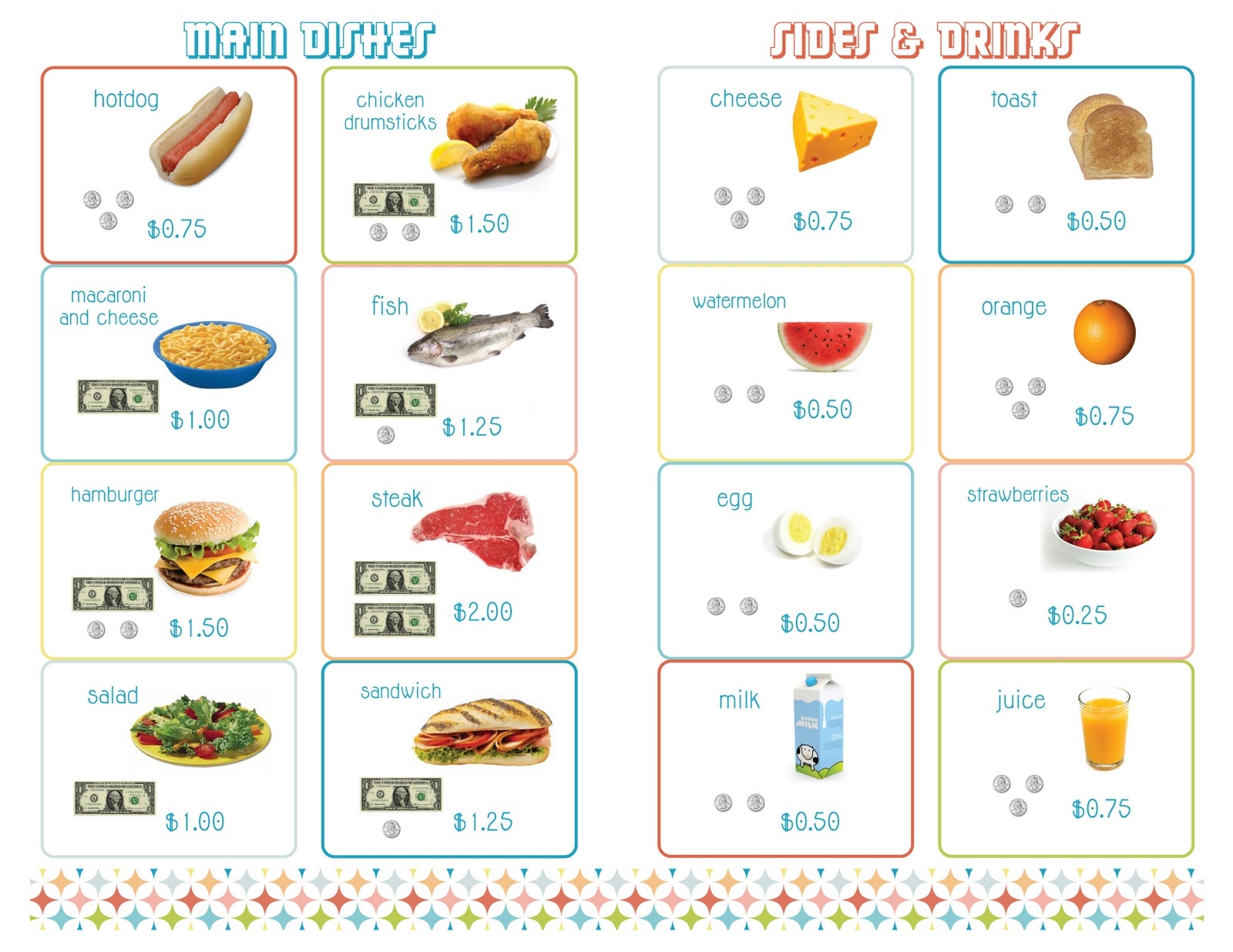 Amy J Delightful Blog PRINTABLE Menus For Playing Restaurant