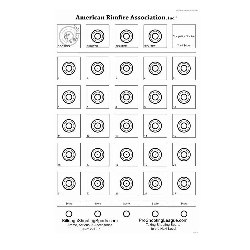 Free Printable Rimfire Targets