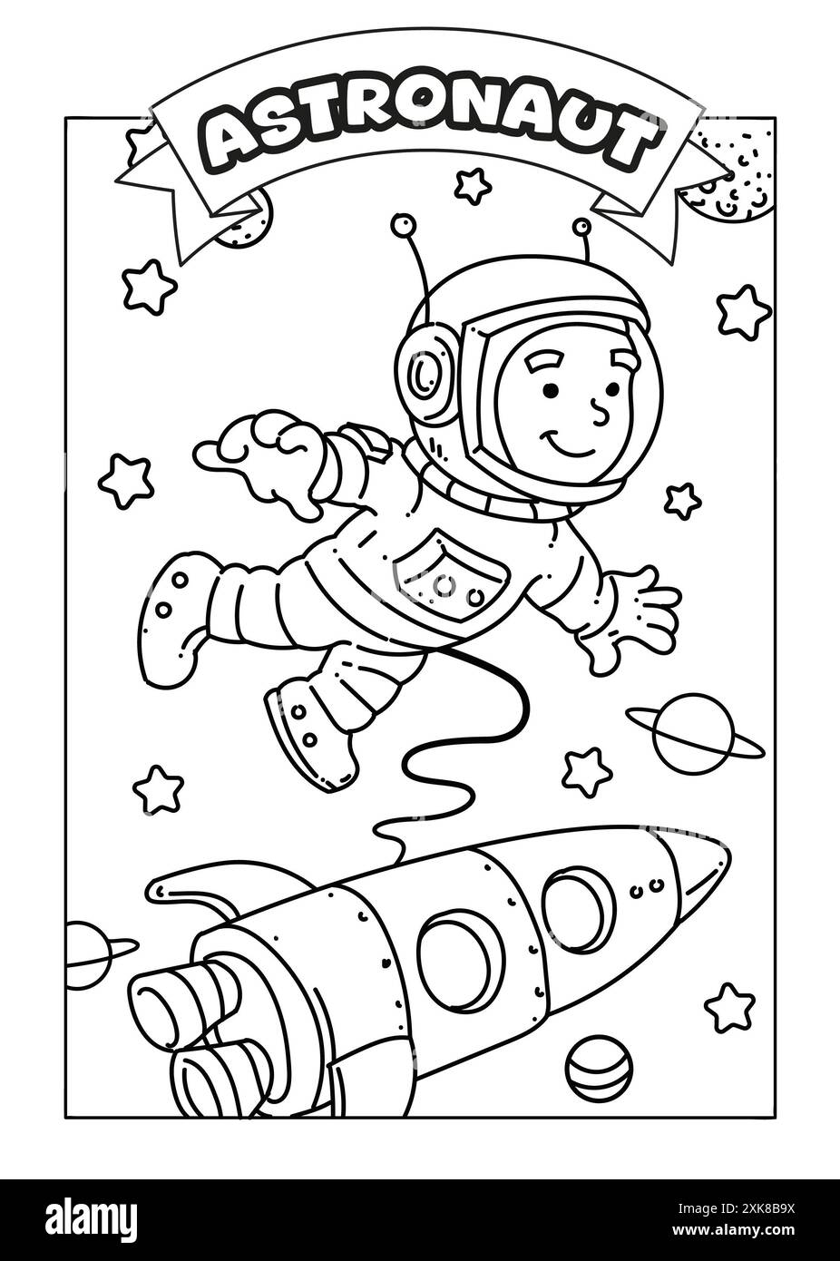 Astronaut Coloring Pages For Preschool Hi res Stock Photography And Images Alamy