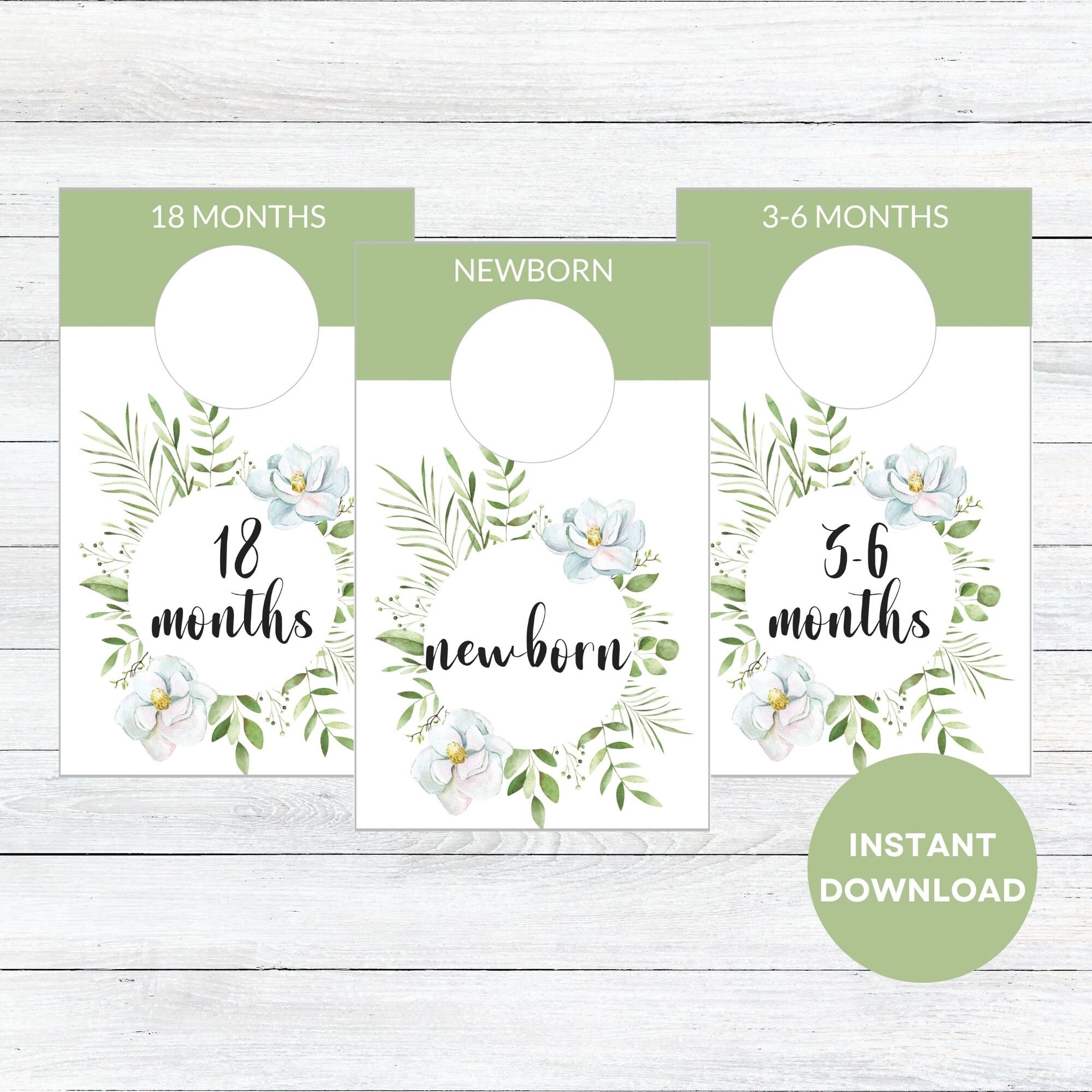 Baby Closet Dividers Printable Floral Closet Dividers Nursery Closet Organizers Gender Neutral Nursery Decor Etsy