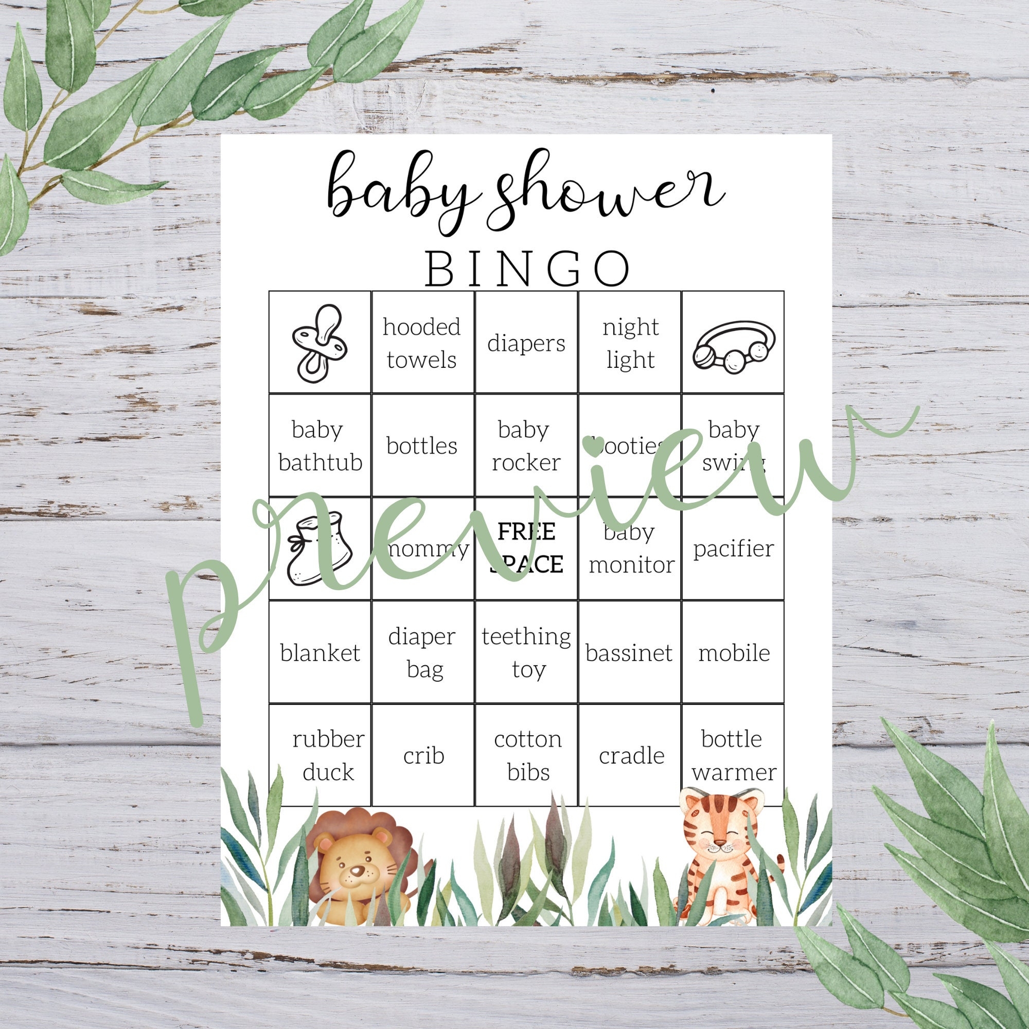 Baby Shower Bingo Printable Baby Bingo Game Printable Baby Shower Games Cute Baby Shower Game Baby Bingo Printable Gender Neutral Etsy