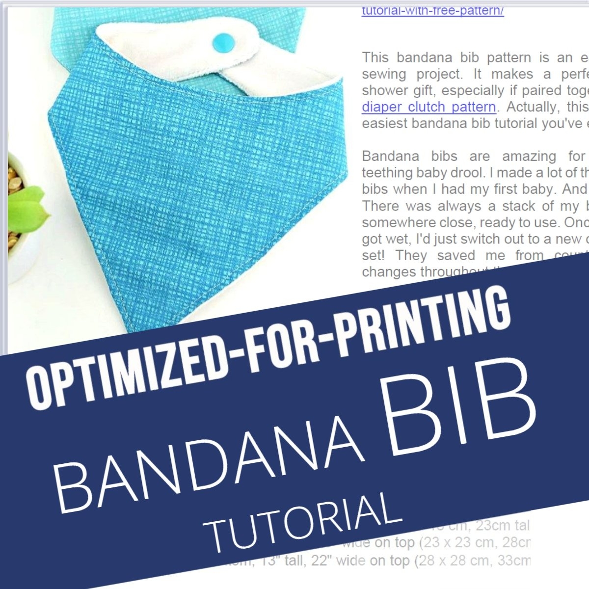 BANDANA Bib In 2 Sizes Printable Tutorial PDF