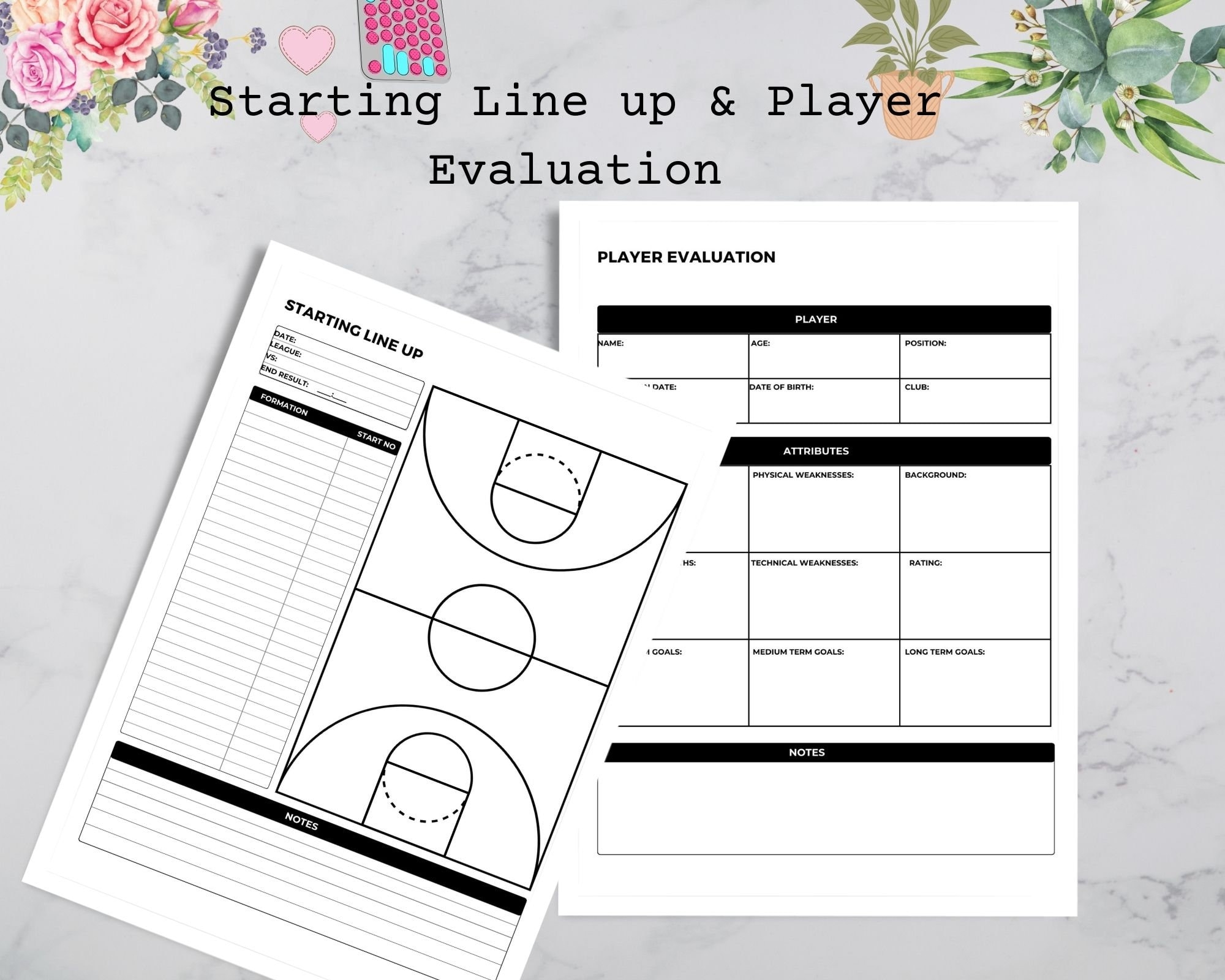 Basketball Coaching Sheet Basketball Coach Planner Basketball Practice Plan Basketball Player Evaluation Instant Download Etsy