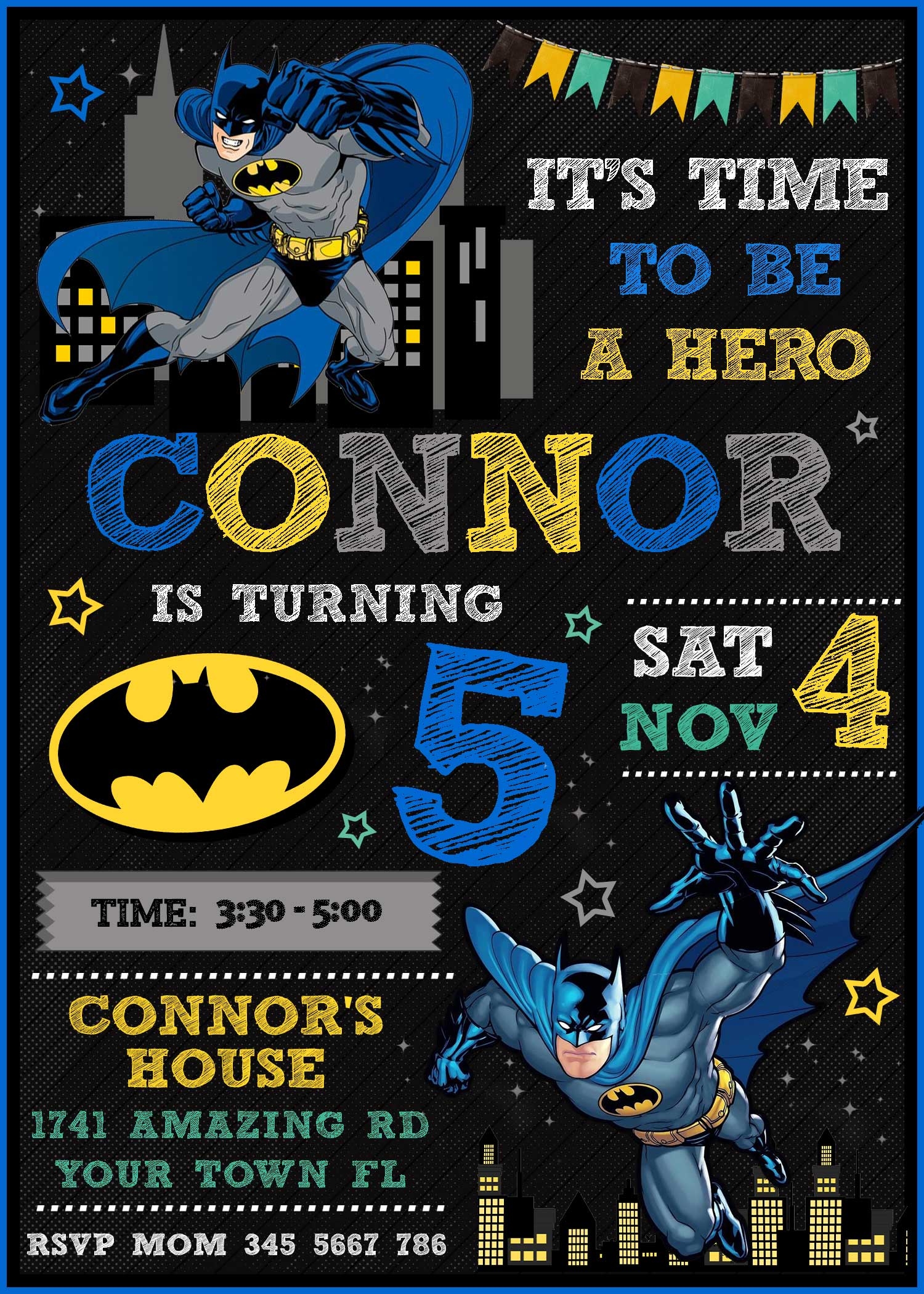 Free Printable Batman Birthday Invitations
