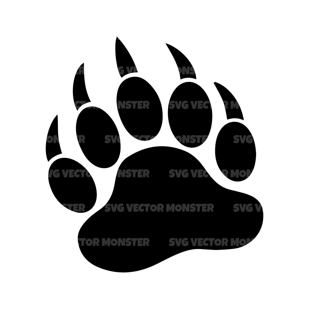 Bear Paw Print Svg Vector Cut File For Cricut Silhouette Pdf Png Eps Dxf Decal Sticker Vinyl Pin Etsy Finland