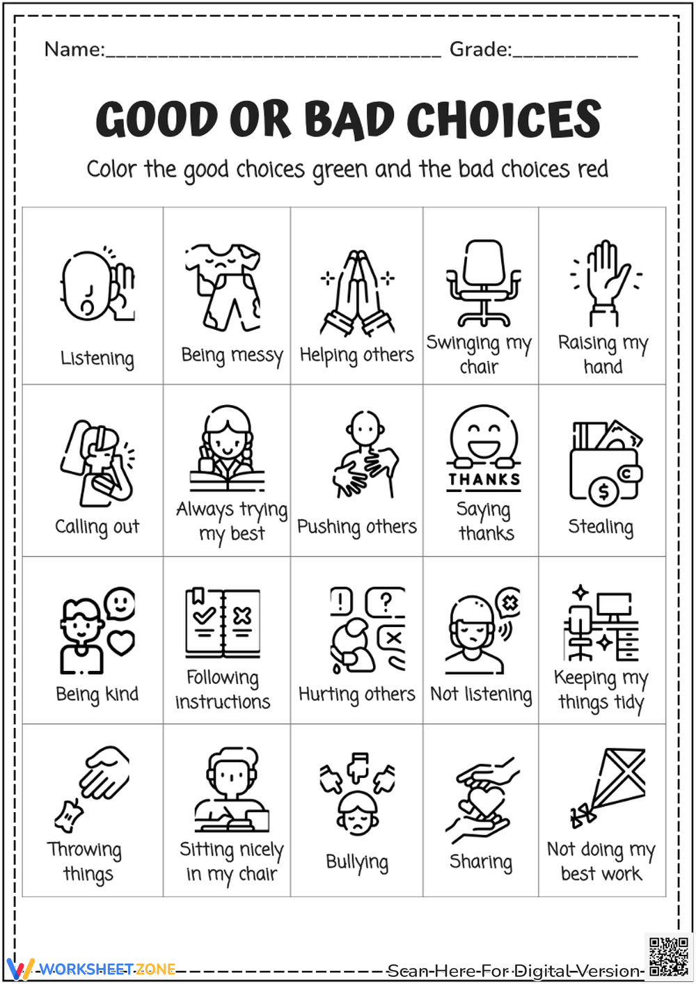 Behavior Activities Worksheets 2024