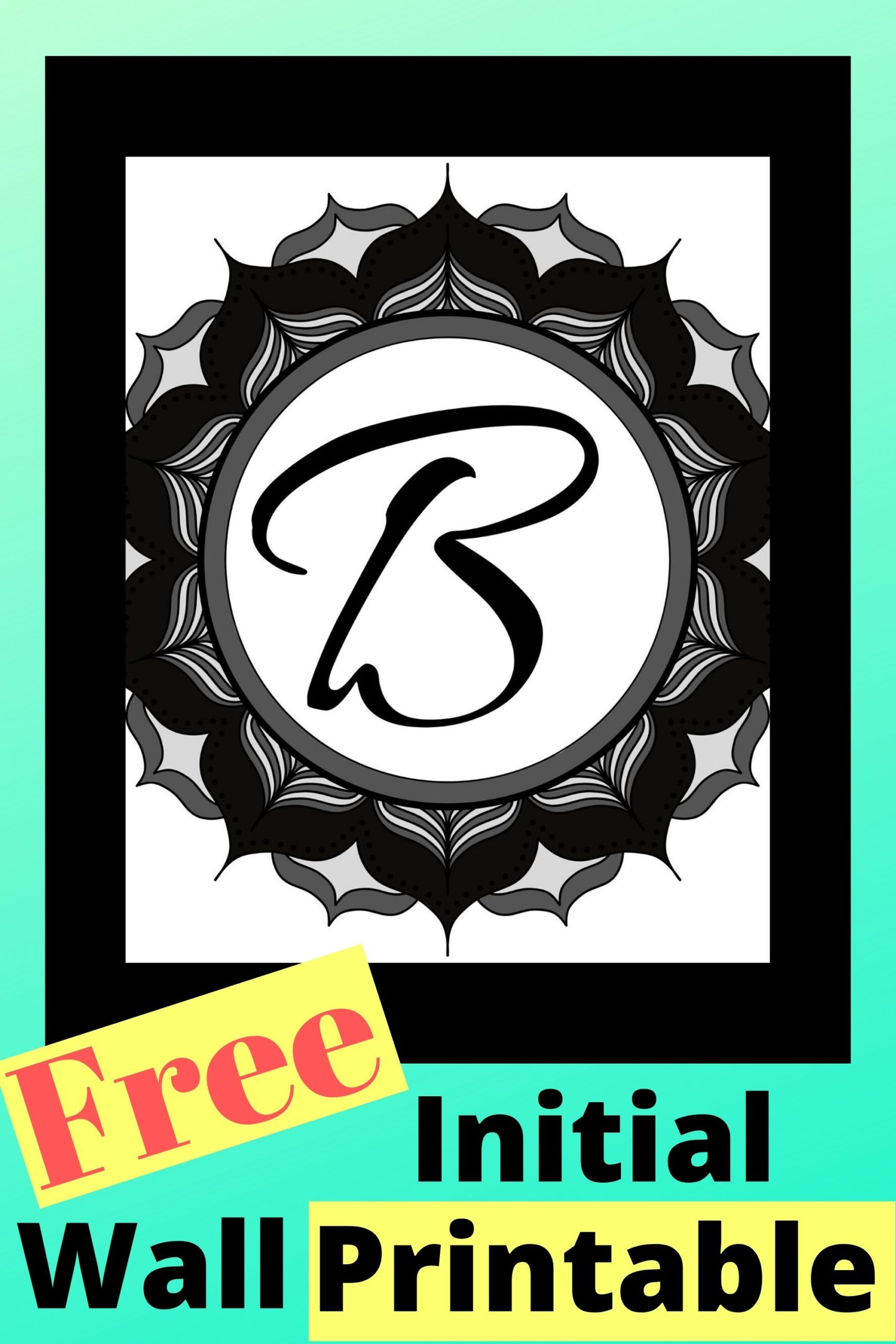 Best Free Initial Wall Printables A Z The Peculiar Green Rose