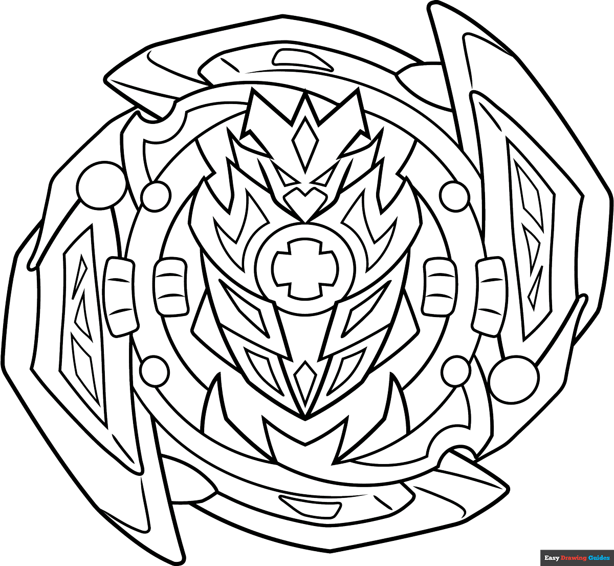 Beyblade Coloring Page Easy Drawing Guides