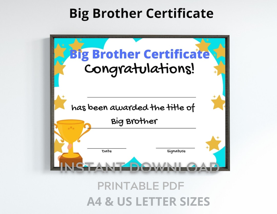 Free Big Brother Printable