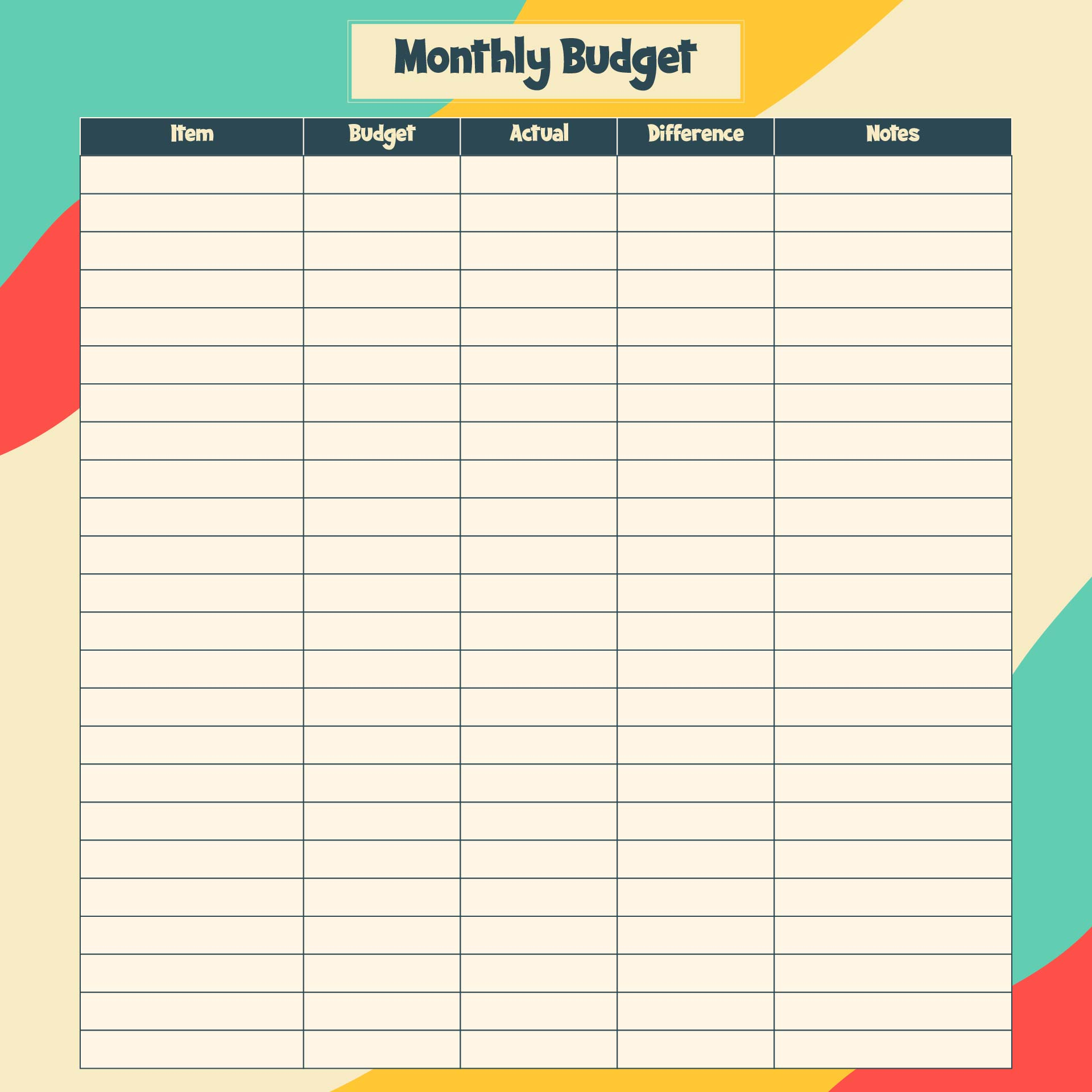 Free Printable Blank Spreadsheet Templates