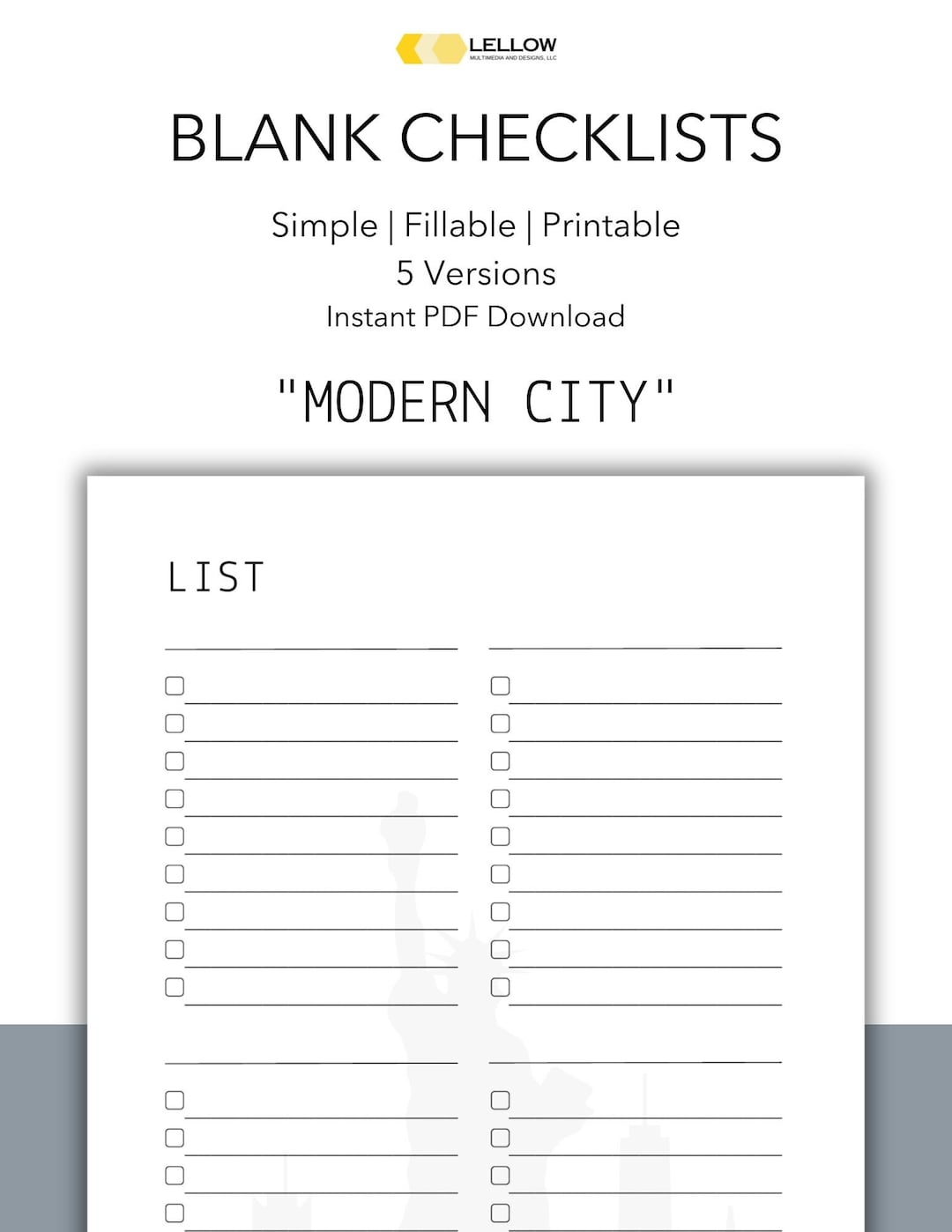 Free Printable Blank Checklist