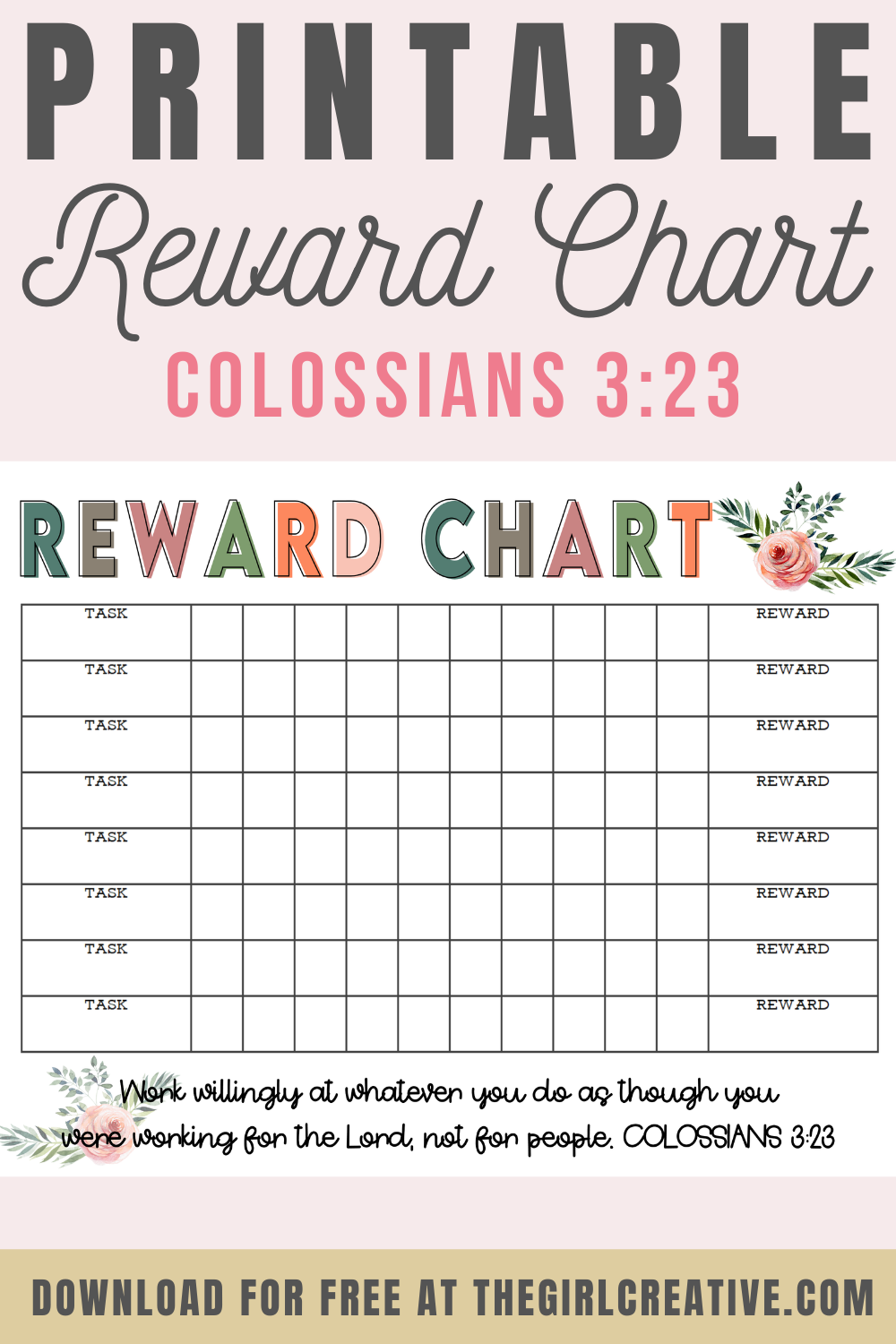 Printable Reward Chart Free