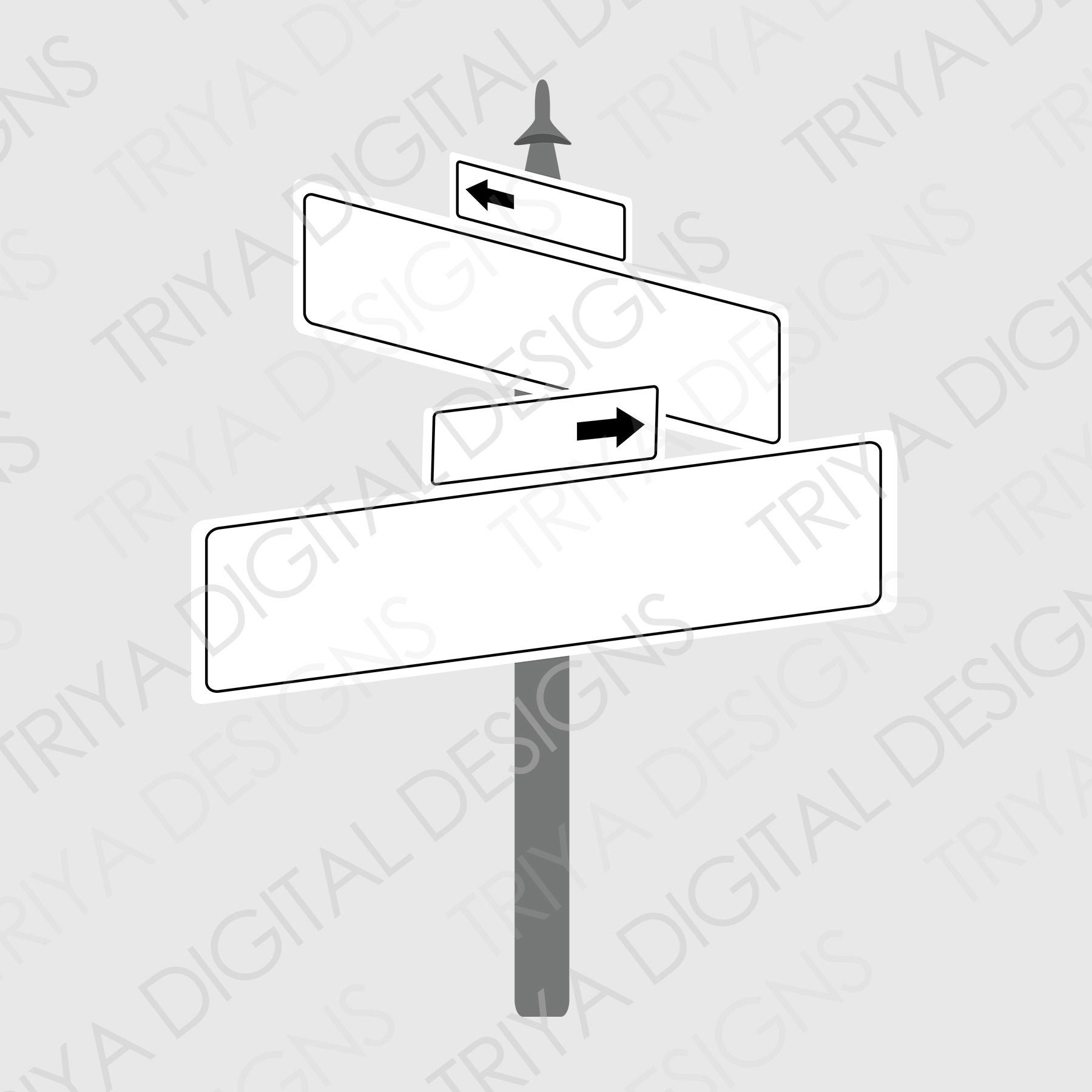 Blank Street Signs SVG Cut Files Black And White Street Signs PNG Print File Traffic Custom Street Name Sign Clipart Digital DOWNLOAD Etsy
