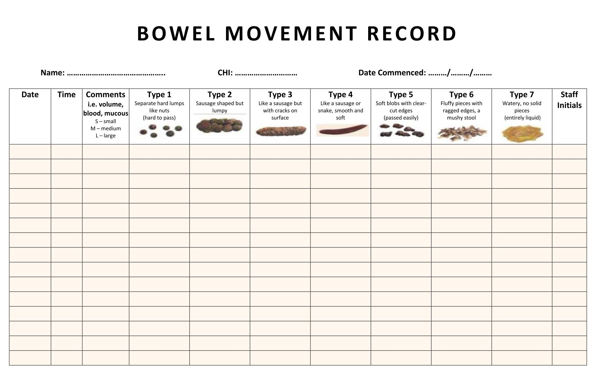 Blank Weekly Potty Chart Templates 10 Free PDF Printables Printablee