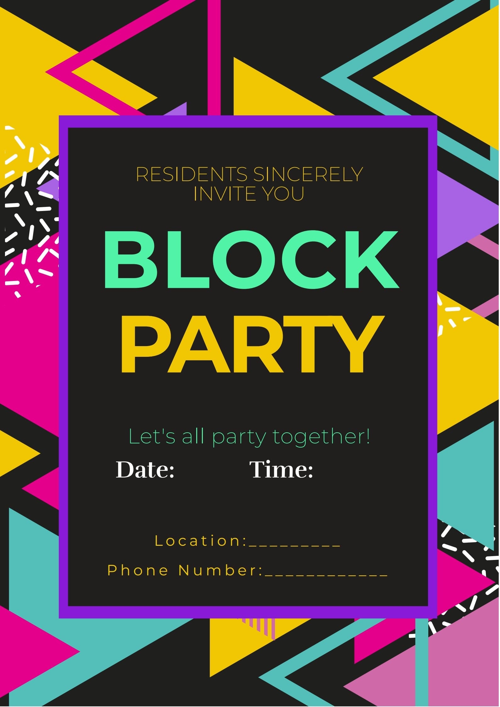 Block Party Invitation Template PDF Agile