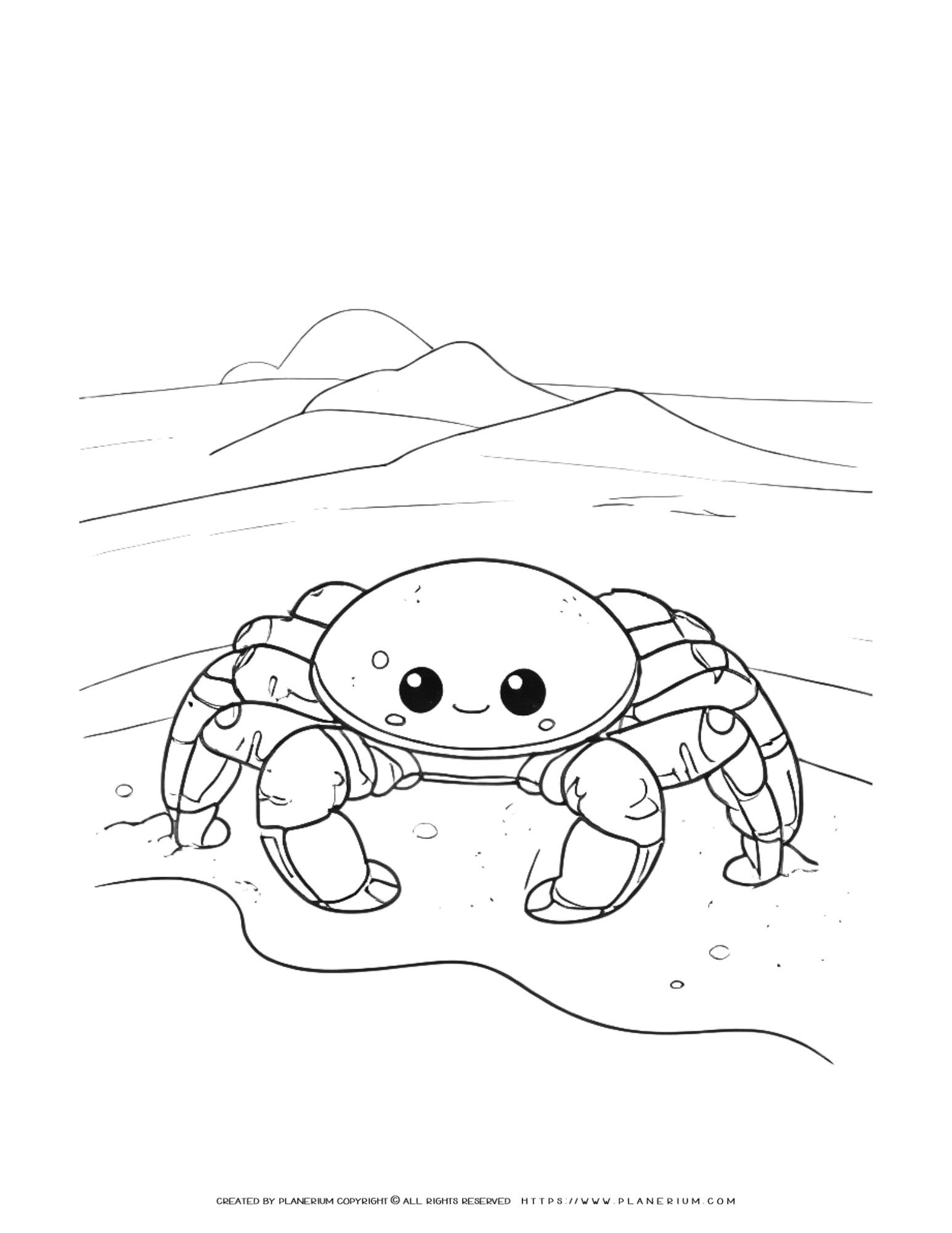 Boost Creativity With Our Cute Cartoon Crab Coloring Page For Kids