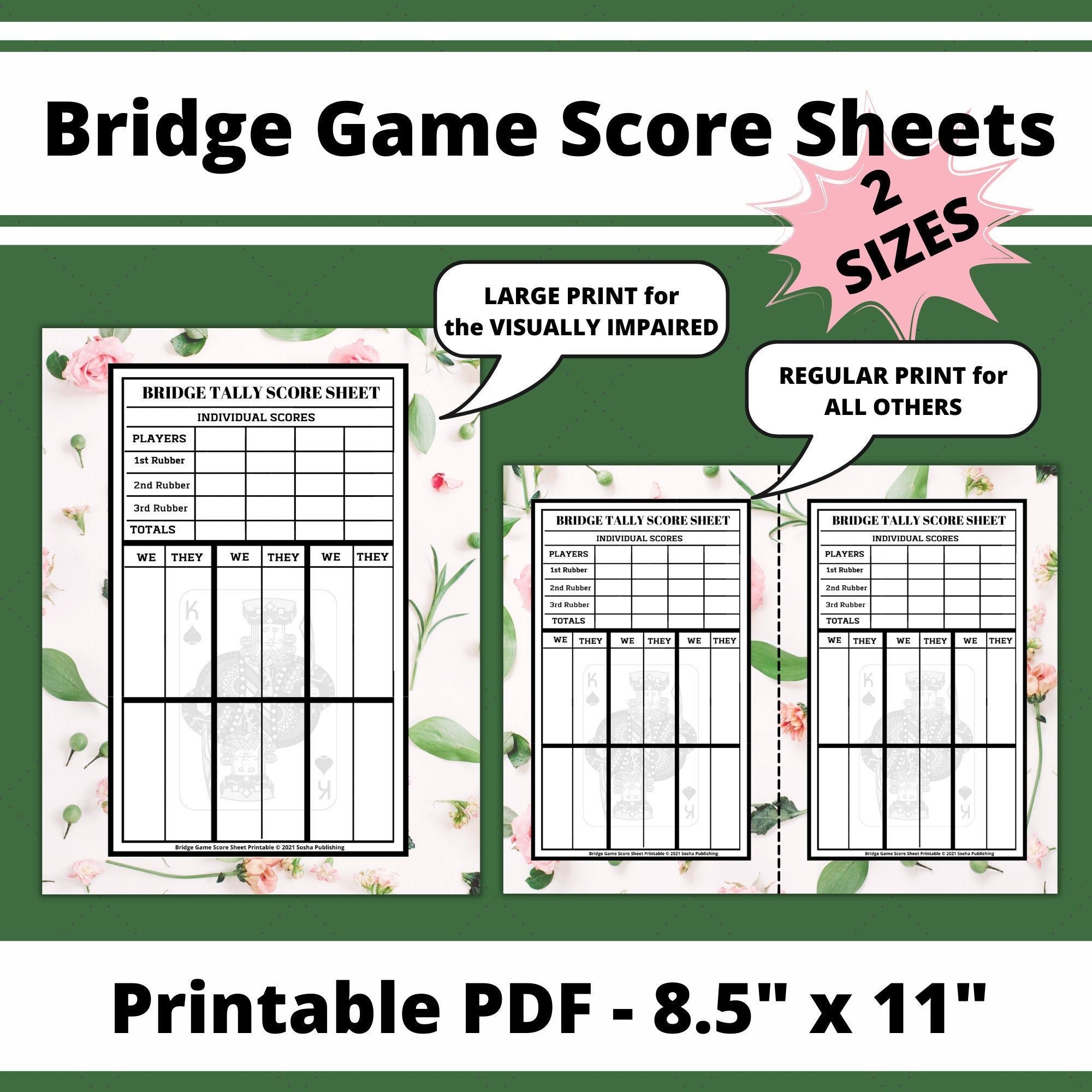 Free Printable Party Bridge Tallies