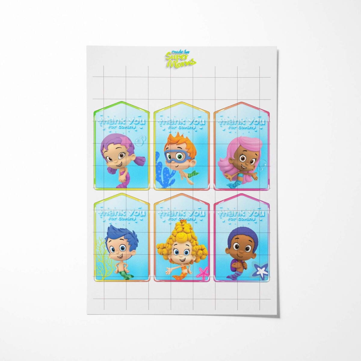 Bubble Guppies Thank You Tags PimpYourWorld
