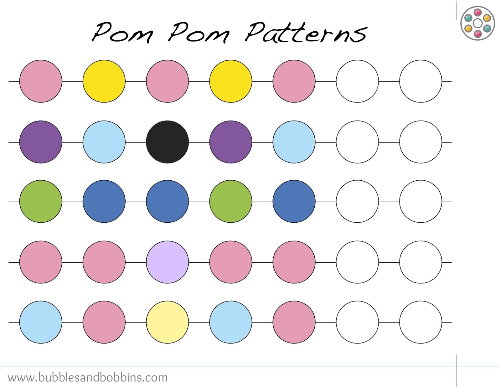 Bubbles bobbins Magnetic Pom Pom Activity