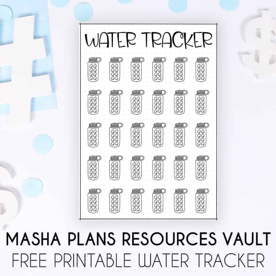 Bullet Journal Water Tracker Inspirations Free Printable Masha Plans