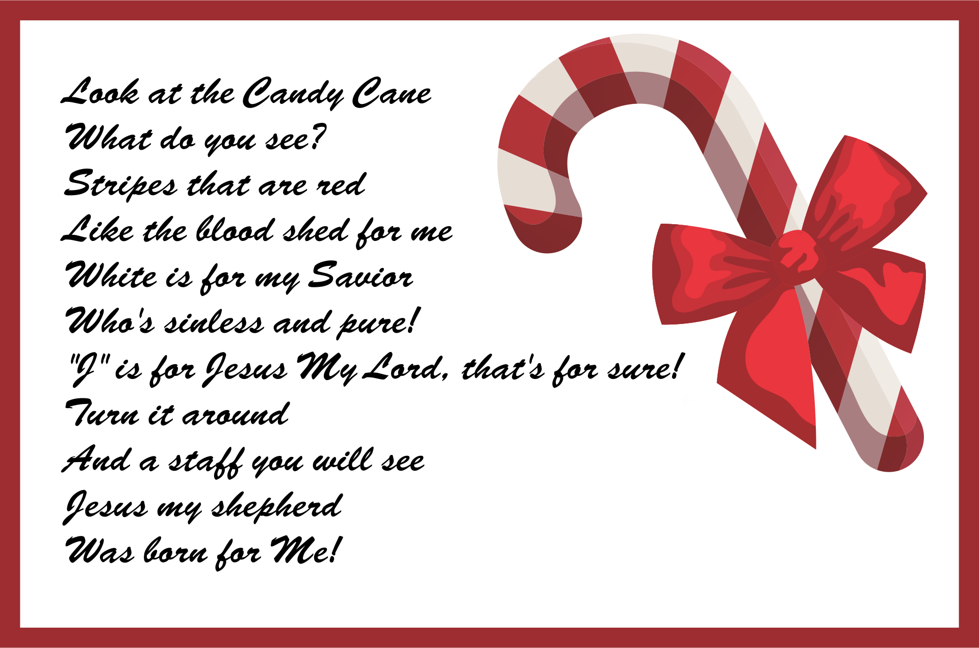 Candy Cane Story 10 Free PDF Printables Printablee