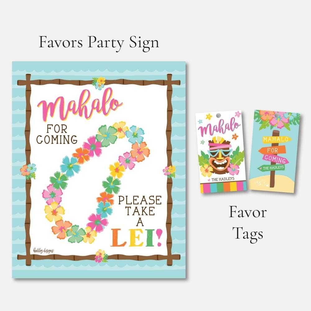 Celebration Circle Printable Luau Themed Party Kit Templates