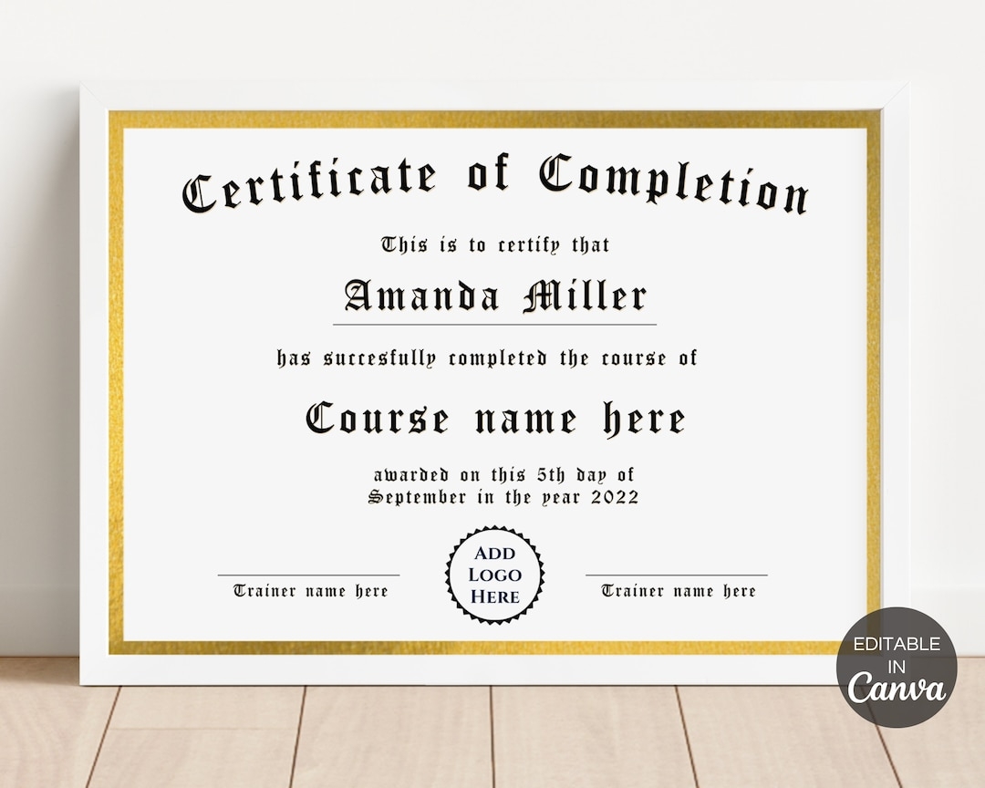 Certificate Of Completion Template Editable Certificate Template Printable Lash Makeup Artist Course Certificate Canva Template TDS 10 Etsy