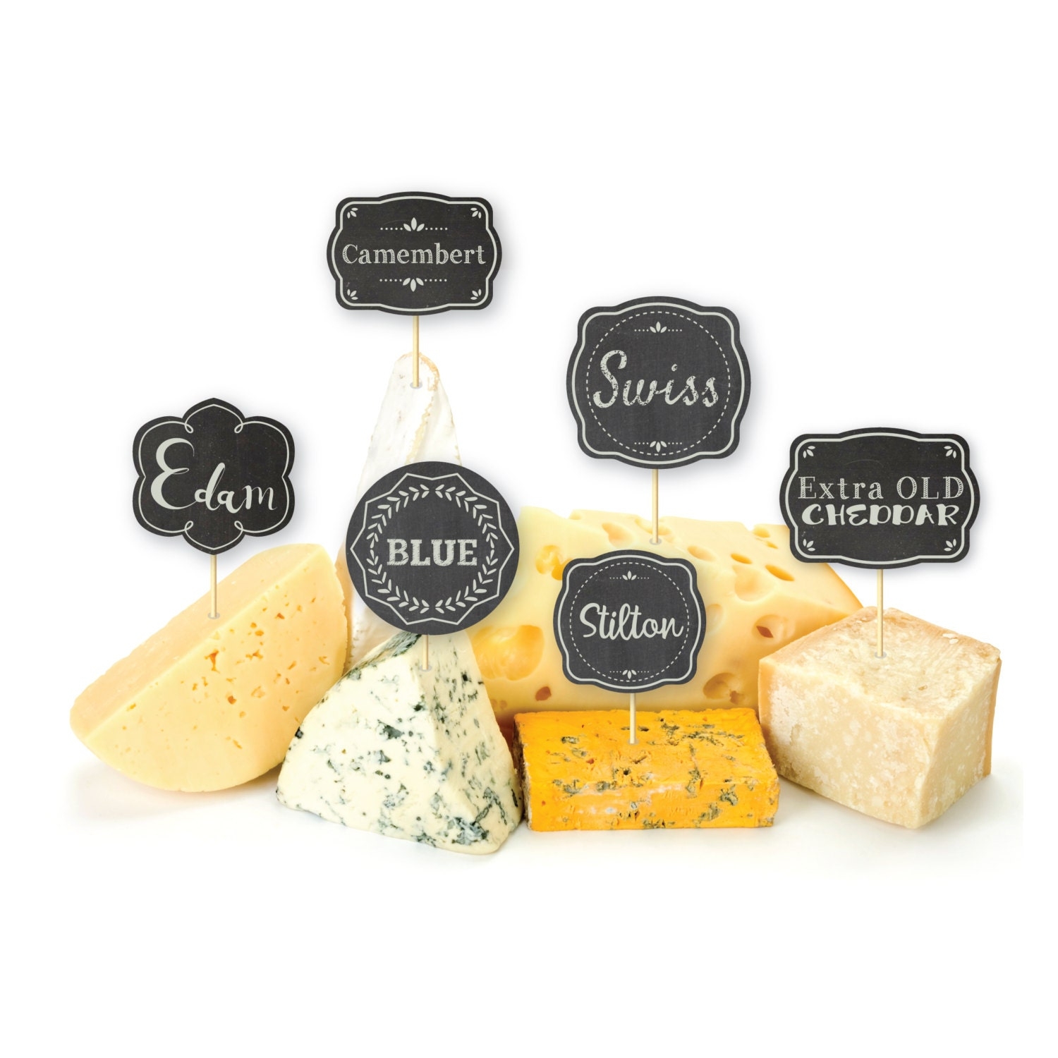 Cheese Party Name Tags Flags DIY Cheese Tags Printable Party Tags Instant Download Hors D oeuvre Parties Etsy