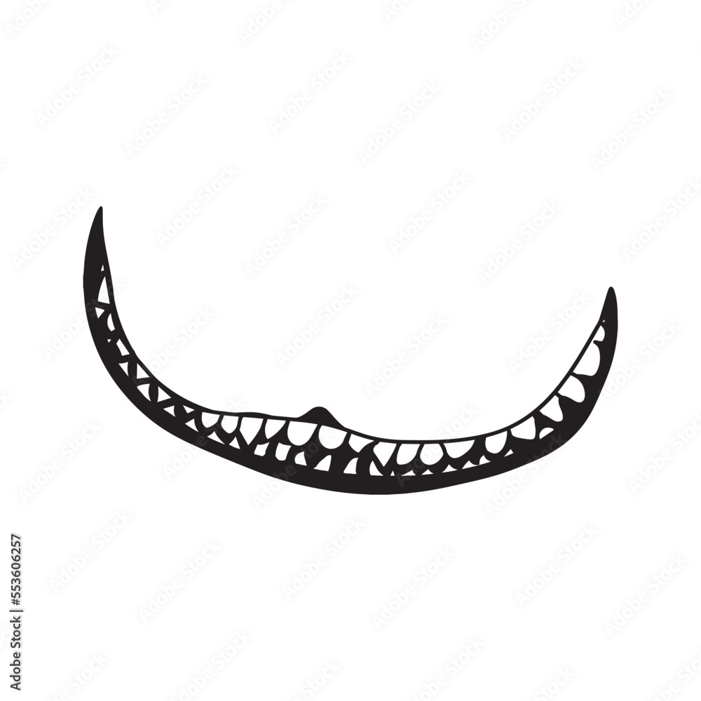 Cheshire Cat Smile Grin With Teeth Black Silhouette Vector Drawing On A Transparent Background Stock Vector Adobe Stock