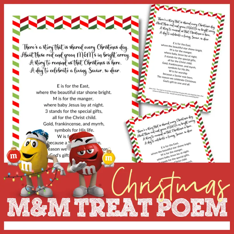 Christmas M M Poem For Treat Bags FREE Printable