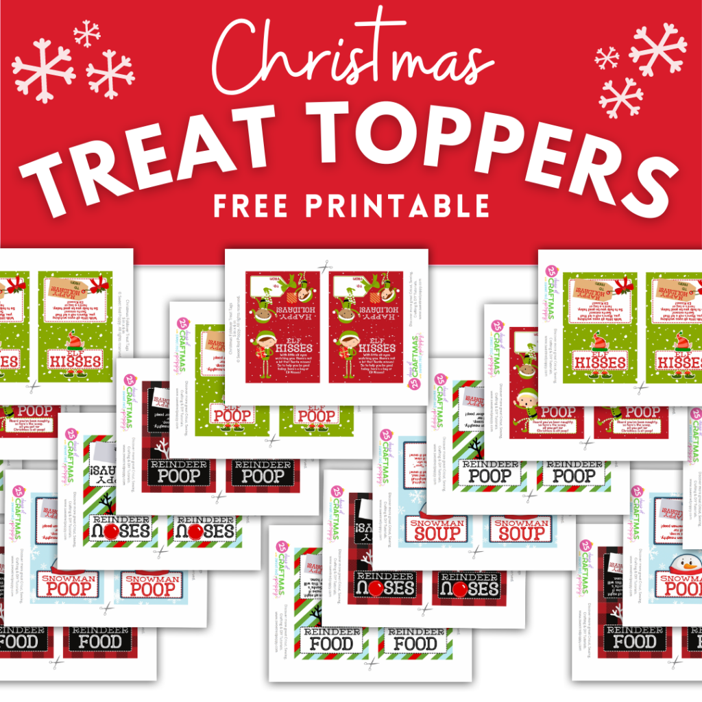 Christmas Treat Printable Bag Topper Sweet Red Poppy
