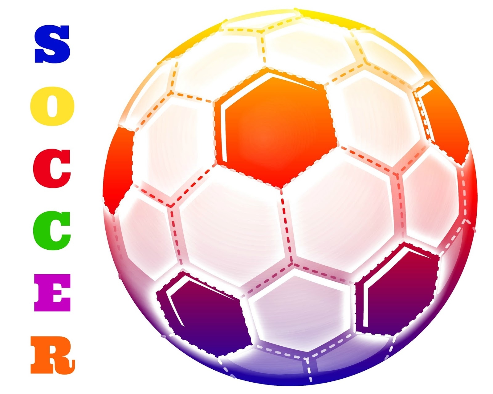 CJO Photo Printable Sports Art 8x10 Colorful Soccer Ball