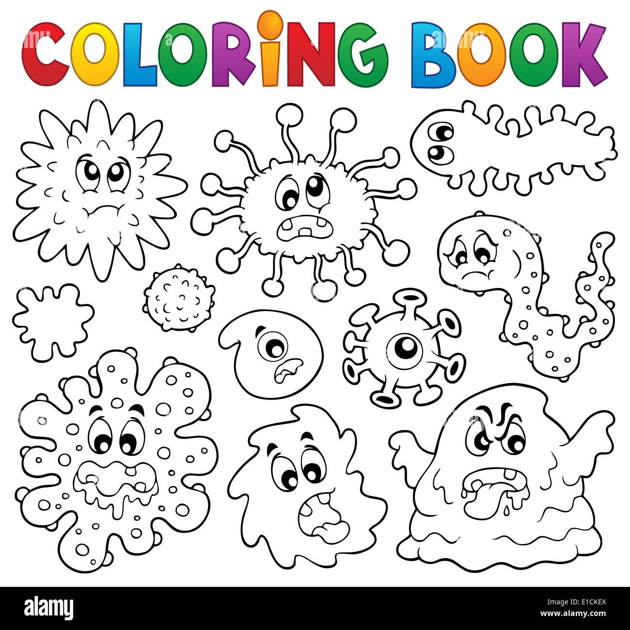 Coloring Book Germs Theme 1 Picture Illustration Stock Photo Alamy