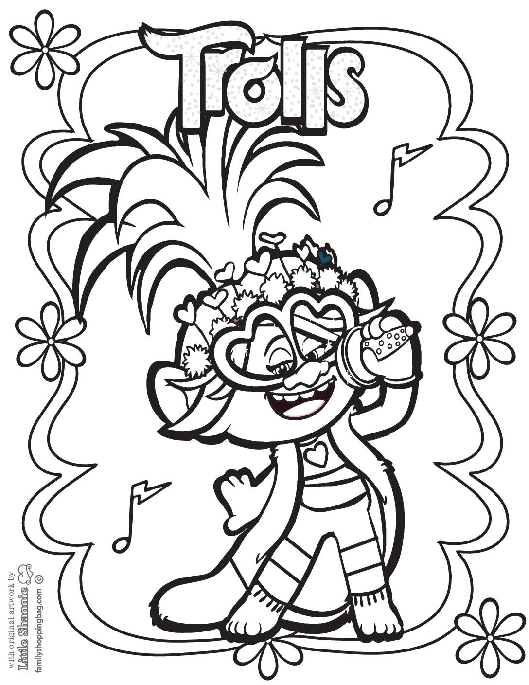 Trolls Coloring Pages Free Printable