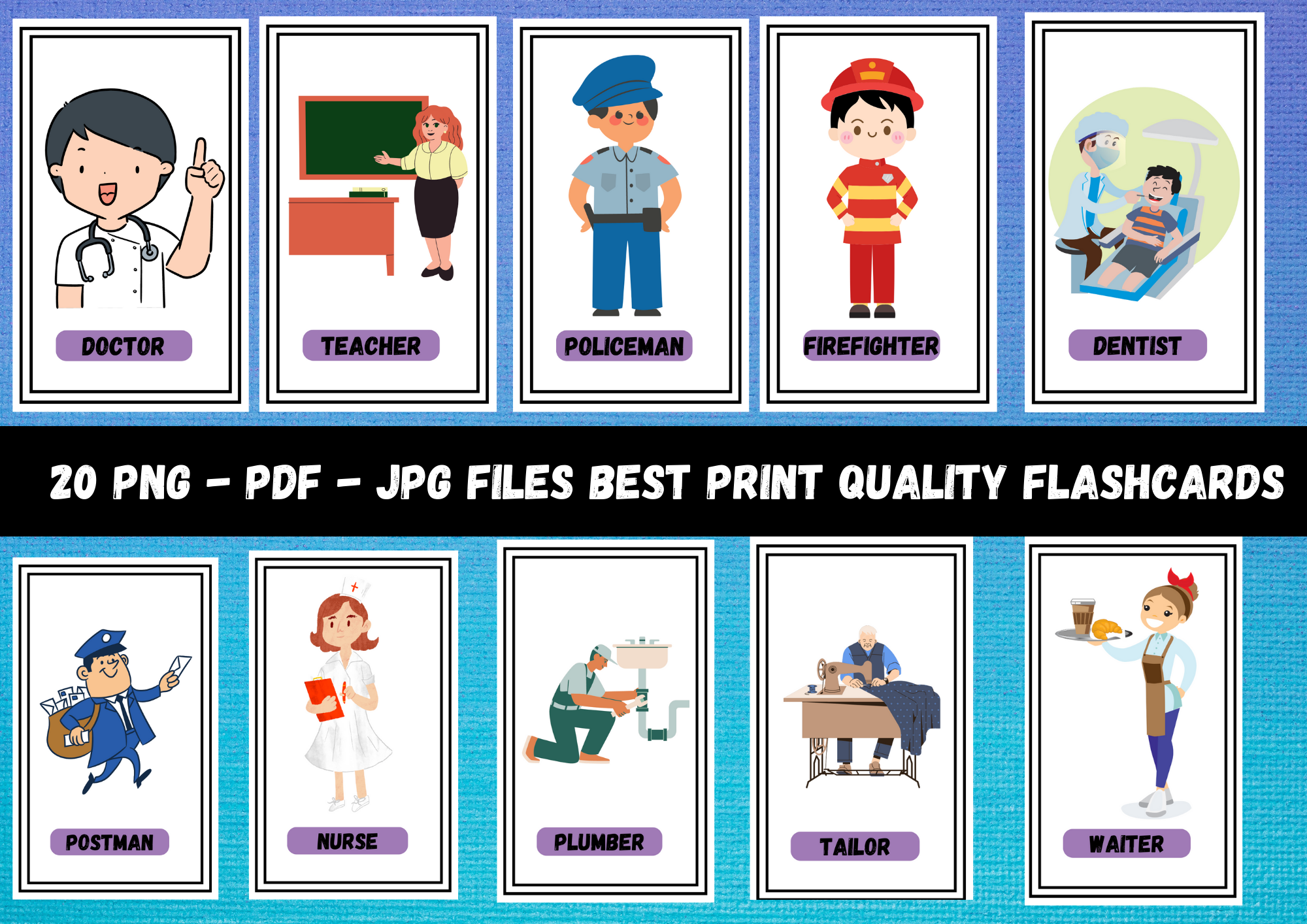 Community Helpers Flashcards Montessori Flashcards Pre S Inspire Uplift