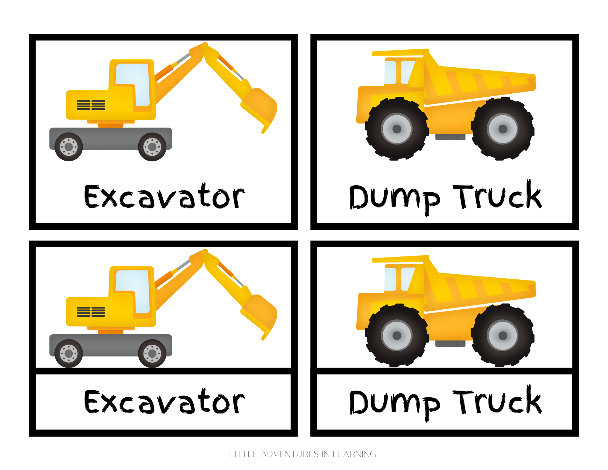 Construction 3 part Cards