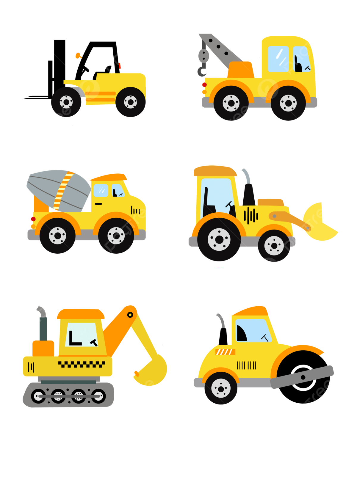 Construction Vehicles Clipart Images Free Download PNG Transparent Background Pngtree