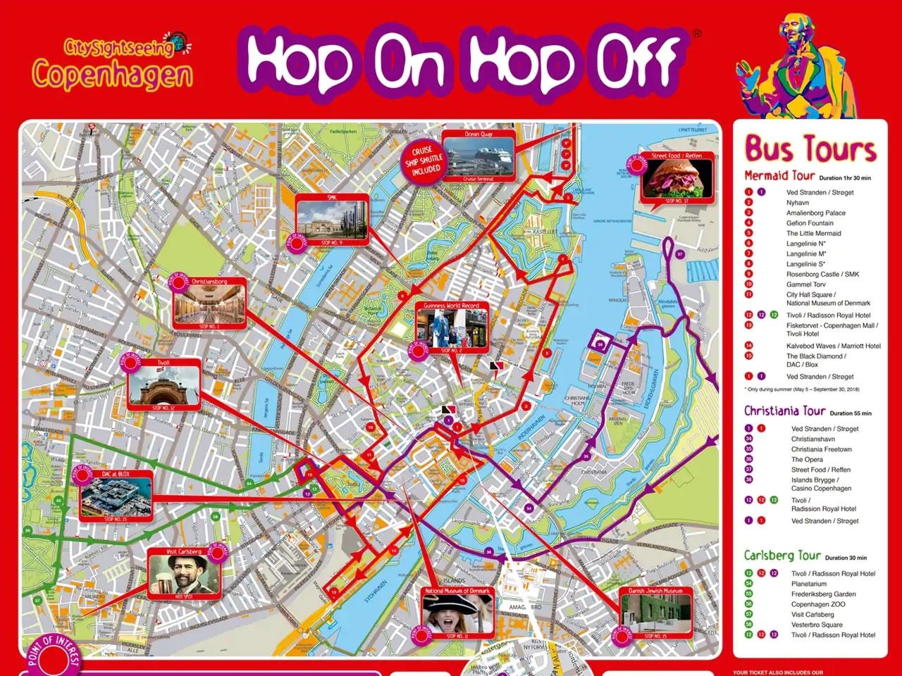Copenhagen Attractions Map FREE PDF Tourist City Tours Map Copenhagen 2024