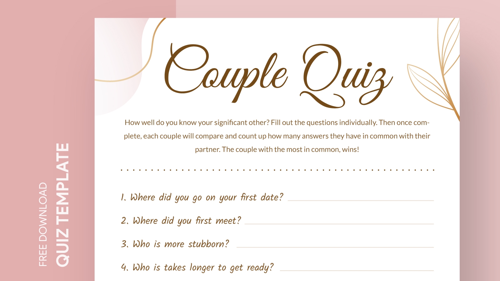 Couple Quiz Free Google Docs Template Gdoc io