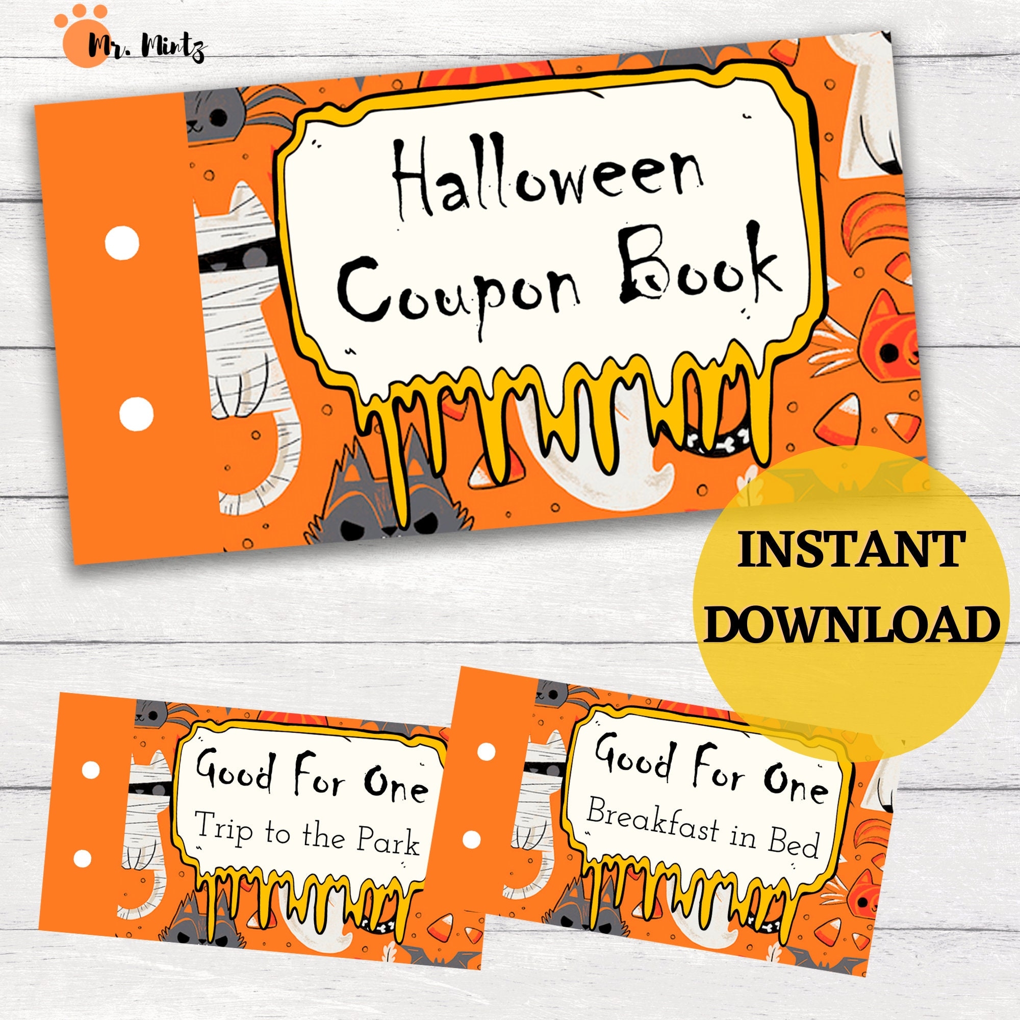 Coupon Book Halloween Coupon Book Printable Kids Coupon Book Download Coupon Book DIY Coupon Book Halloween Activities Etsy