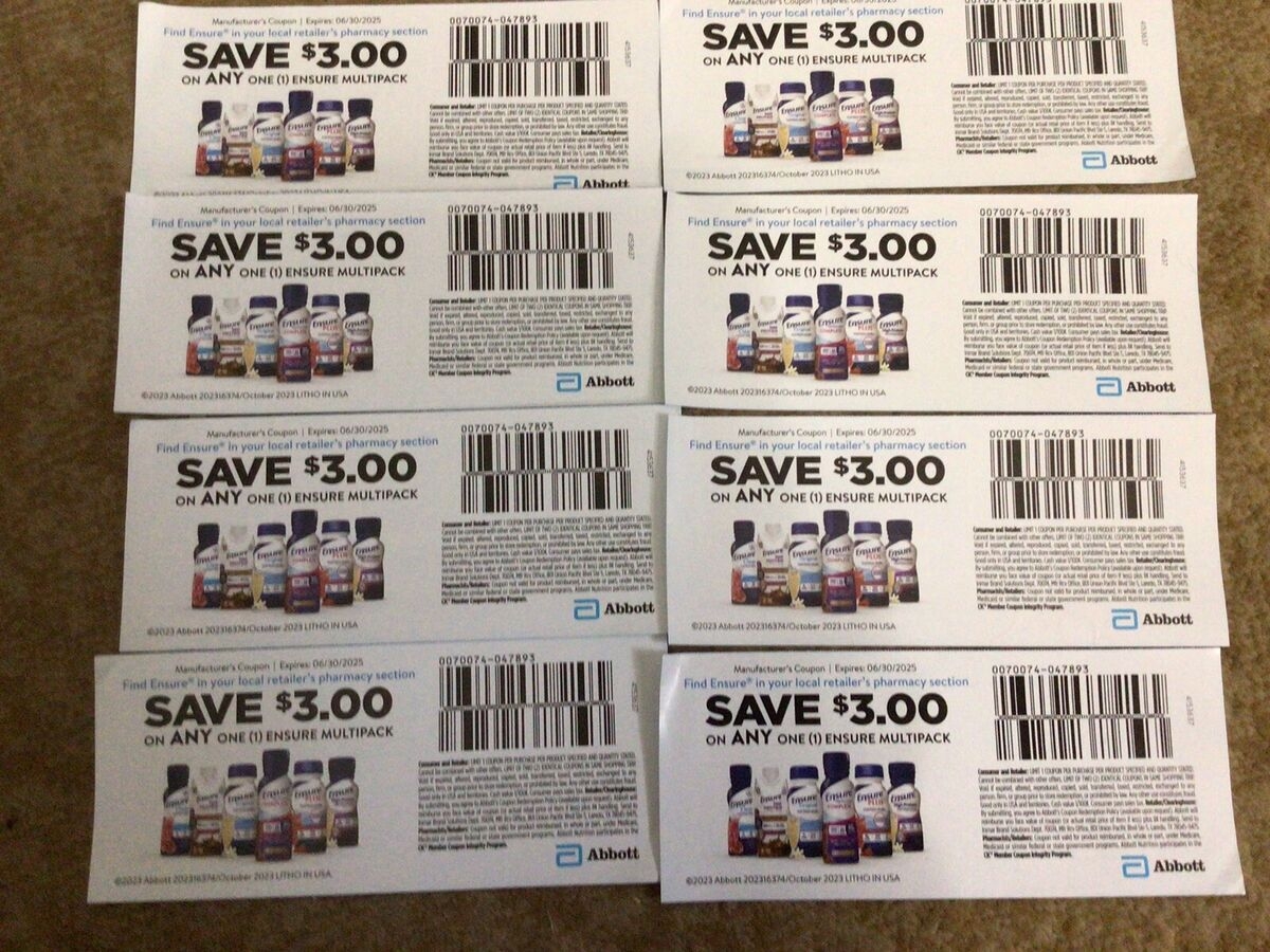 Coupons For Ensure Multipack Save 3 Lot Of 8 Coupons Expires 06 30 2025 EBay