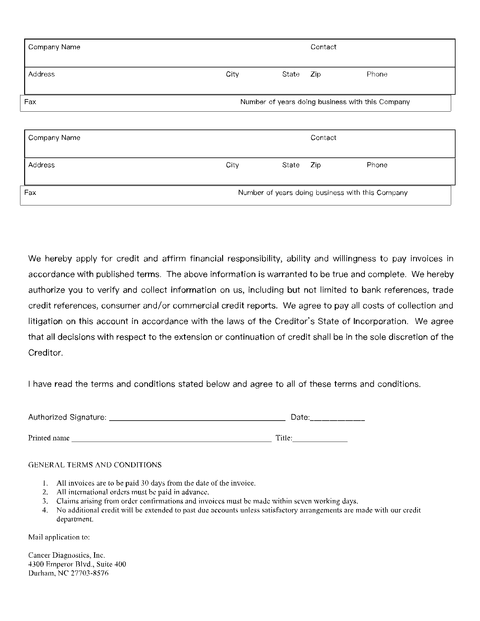 Credit Report Authorization Form