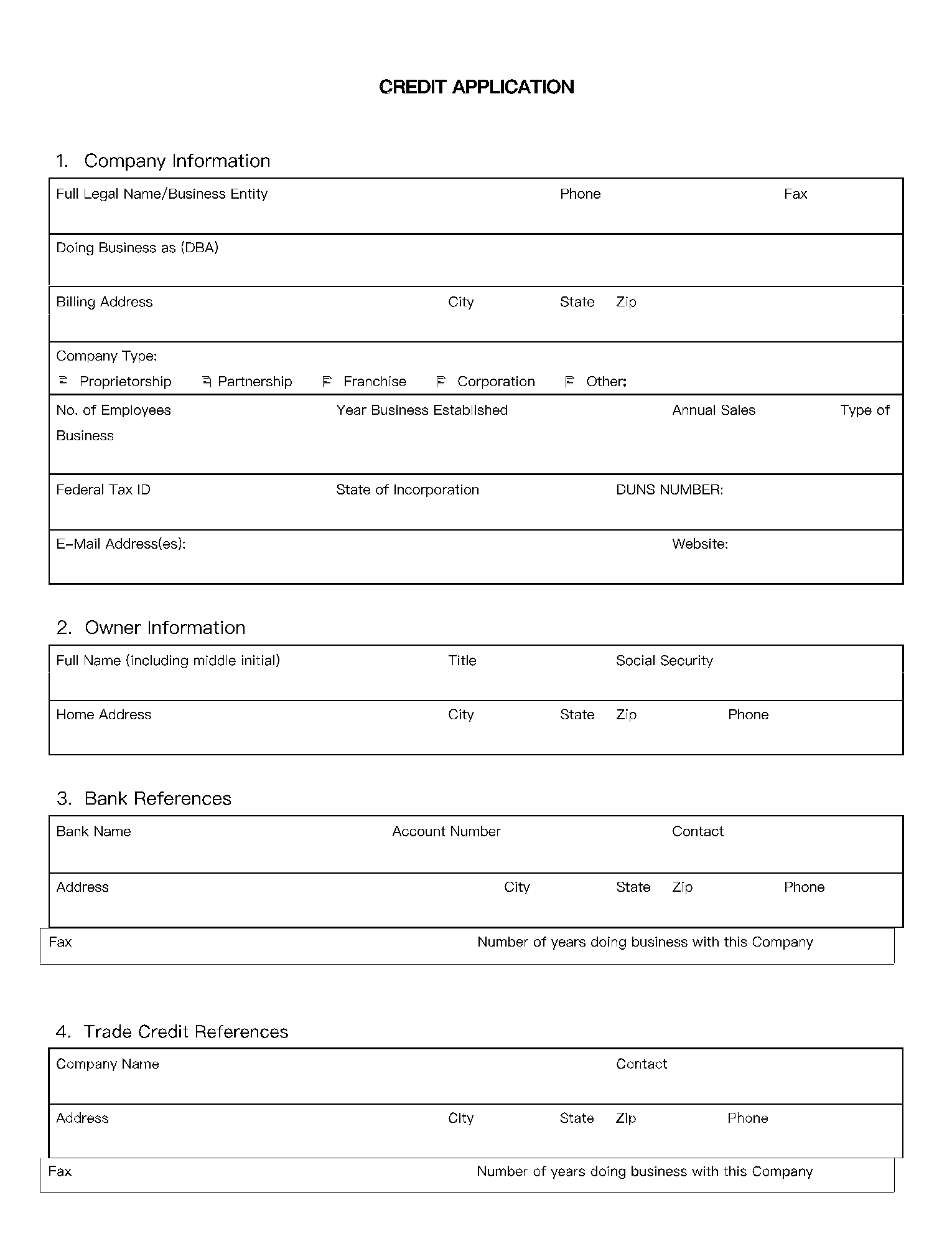 Credit Report Authorization Form